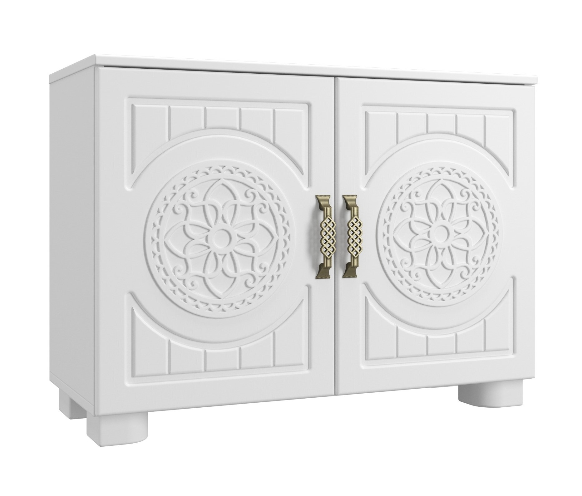 Тумба Монблан M белого цвета с дверцами