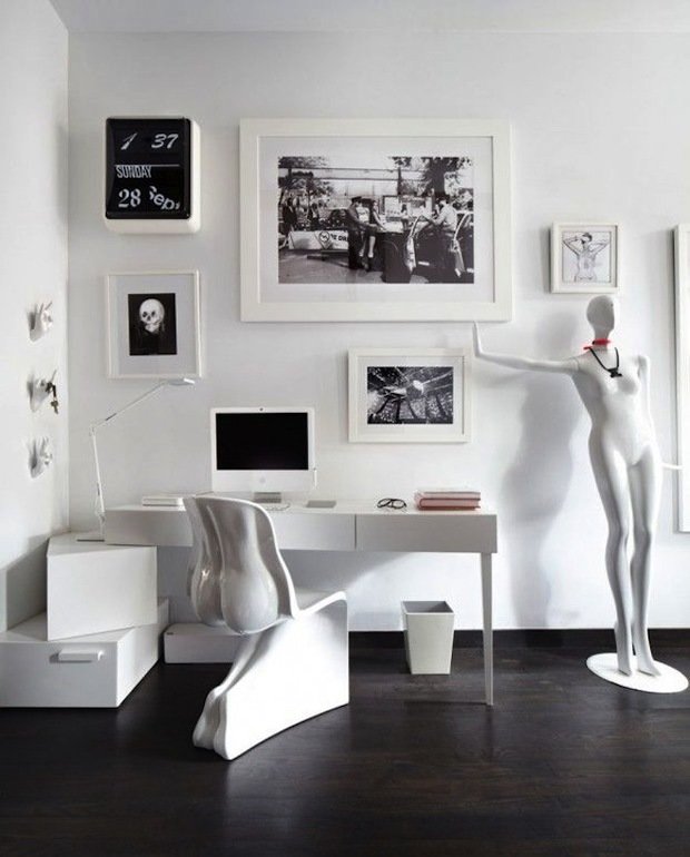 Фотография: Офис в стиле Современный, Эклектика, Кабинет, Скандинавский, Интерьер комнат – фото на INMYROOM