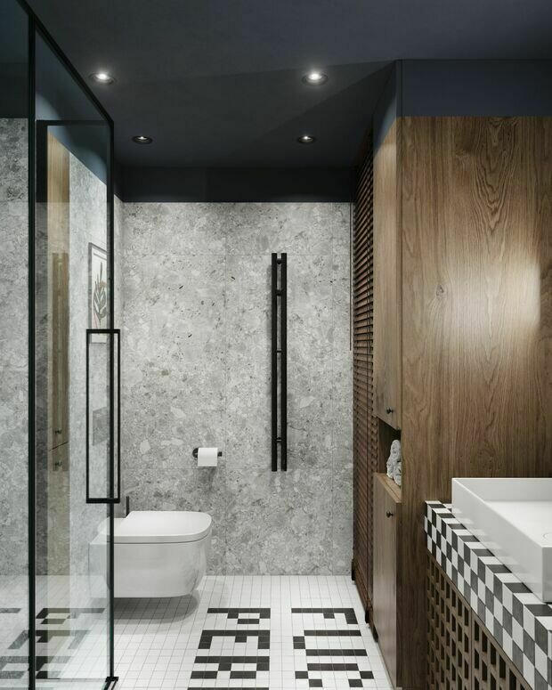 Фотография: Ванная в стиле Лофт, Современный, Эклектика, Квартира, Проект дня, Санкт-Петербург, 2 комнаты, 40-60 метров, ToTaste.studio – фото на INMYROOM