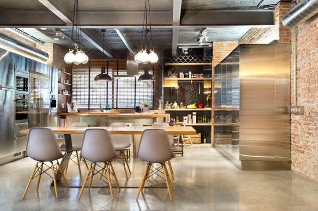 Фотография: Кухня и столовая в стиле Лофт, Дом, Дома и квартиры – фото на INMYROOM