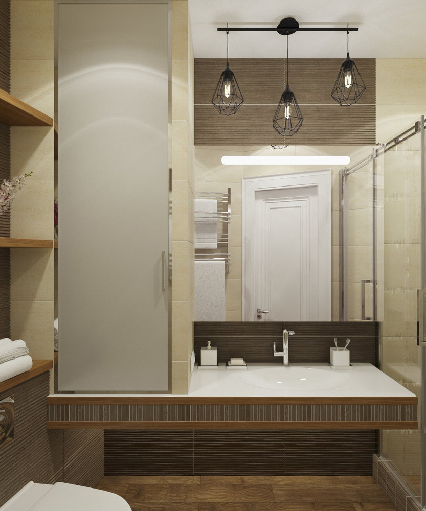 Фотография: Ванная в стиле Современный, Квартира, Проект недели, Сочи, Евгения Матвеенко, FlatsDesign, Монолитный дом, 3 комнаты, Более 90 метров – фото на INMYROOM