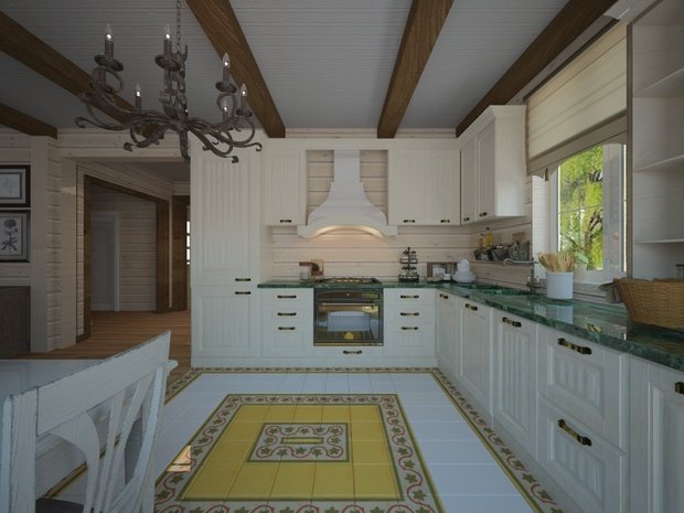 Фото из портфолио Сруб Прованс – фотографии дизайна интерьеров на INMYROOM