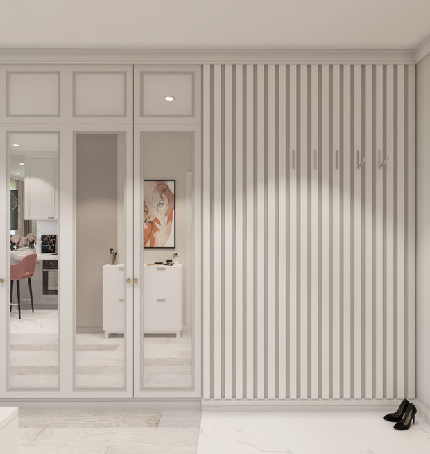Визуализация интерьера прихожей в стиле минимализм