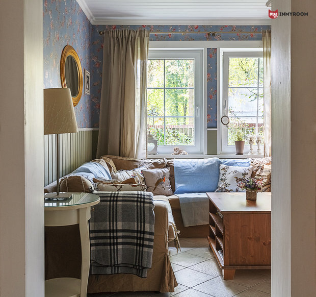 Фотография: Гостиная в стиле Прованс и Кантри, Проект недели, Дача, Подмосковье, Дом и дача, Московская область, Кратово, 4 и больше – фото на INMYROOM