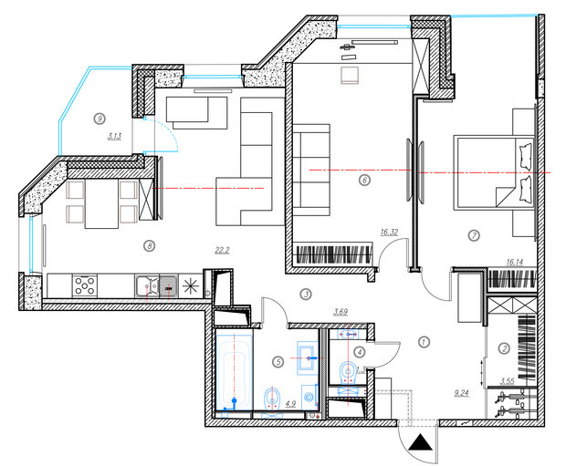 Фото из портфолио Трехкомнатная квартира в ЖК Шуваловские высоты – фотографии дизайна интерьеров на INMYROOM