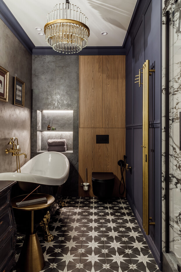 Фотография: Ванная в стиле Эклектика, Квартира, Проект дня, 3 комнаты, Более 90 метров, Тюмень, современный с элементами лофта, эклектика с элементами классики, Анна Селиванова – фото на INMYROOM