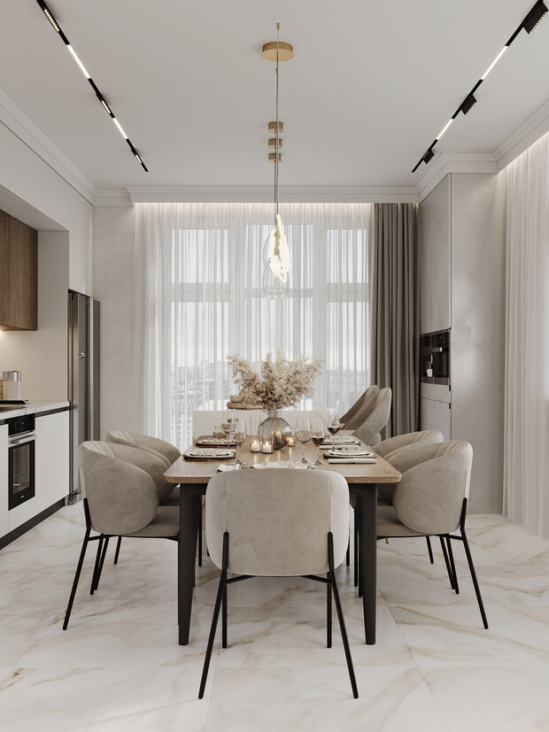 Фото из портфолио Дизайн интерьера квартиры в ЖК «Черная Речка 41» в стиле современный минимализм с элементами классики – фотографии дизайна интерьеров на INMYROOM