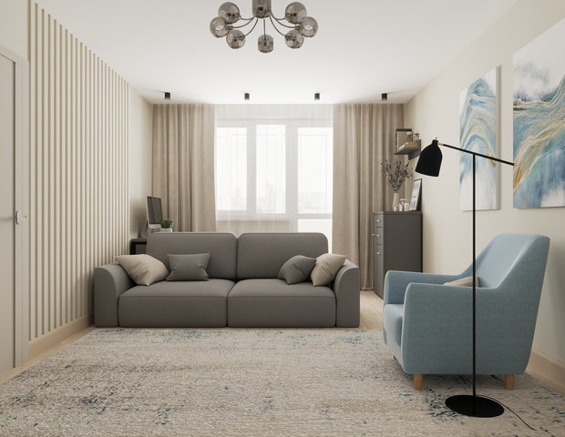 Фото из портфолио Проект однокомнатной квартиры – фотографии дизайна интерьеров на INMYROOM