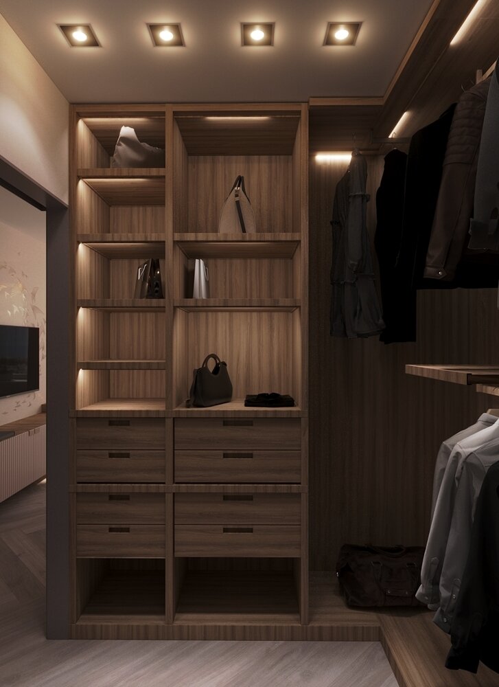 Фото из портфолио Спальня с гардеробной – фотографии дизайна интерьеров на INMYROOM Фото из портфолио Спальня с гардеробной – фотографии дизайна интерьеров на INMYROOM