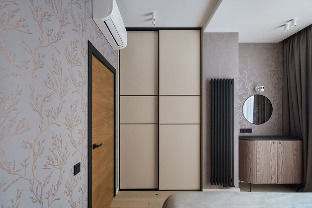 Фотография: Спальня в стиле Современный, Квартира, Проект дня, Москва, 1 комната, 40-60 метров, минимализм, современный, Мария Куймазова – фото на INMYROOM