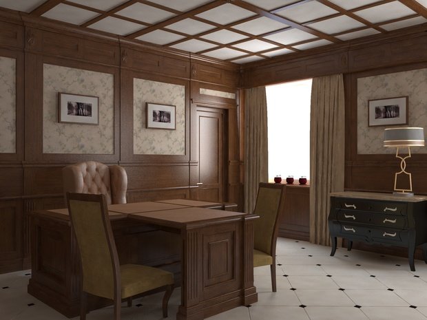 Фото из портфолио Кабинет в Английском стиле – фотографии дизайна интерьеров на INMYROOM