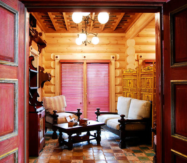 Фото из портфолио Деревянный дом 550 кв.м. в русском стиле – фотографии дизайна интерьеров на INMYROOM