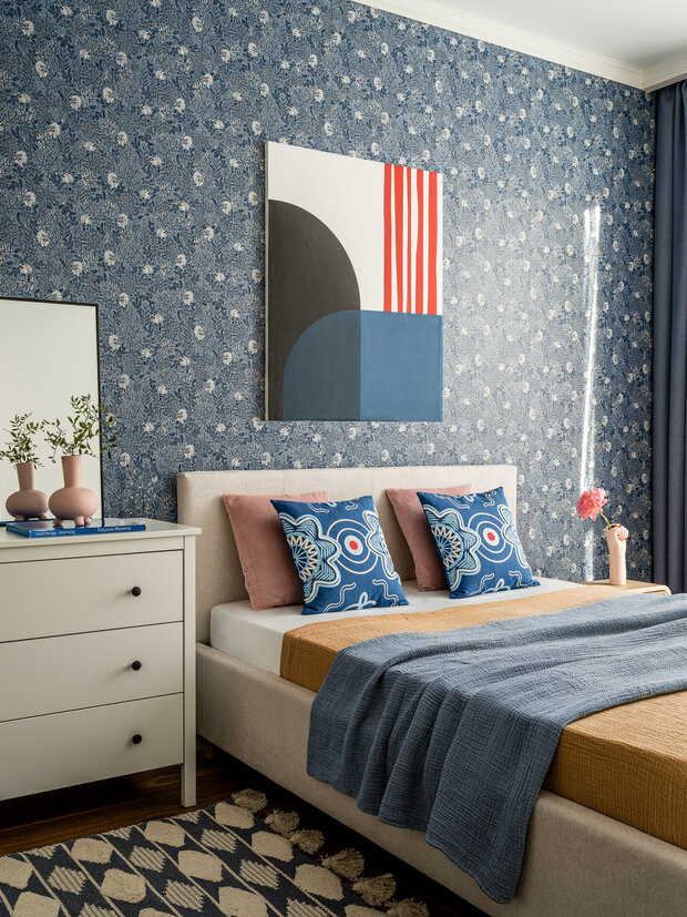 Фотография: Спальня в стиле Современный, Эклектика, Квартира, Проект дня, Москва, 2 комнаты, 40-60 метров, Кристина Малышева – фото на INMYROOM