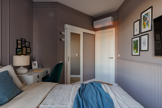 Фотография: Спальня в стиле Классический, Современный, Квартира, Проект недели, Москва, Наталия Хилова, 2 комнаты, до 40 метров, 40-60 метров – фото на INMYROOM