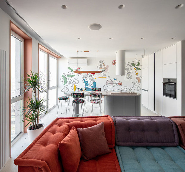 Фото из портфолио Теплый характерный коралловый оттенок – фотографии дизайна интерьеров на INMYROOM