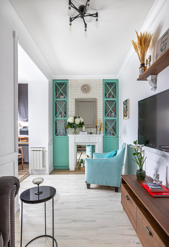 Фотография: Гостиная в стиле Классический, Современный, Квартира, Проект недели, Москва, 3 комнаты, 60-90 метров, Елена Рязанова – фото на INMYROOM Фотография: Гостиная в стиле Классический, Современный, Квартира, Проект недели, Москва, 3 комнаты, 60-90 метров, Елена Рязанова – фото на INMYROOM