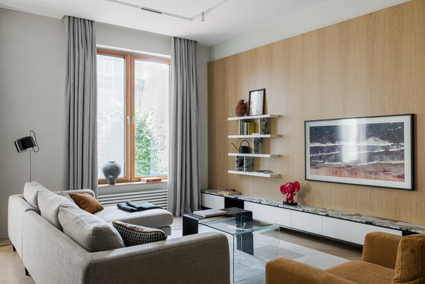 Фотография: Гостиная в стиле Современный, Минимализм, Квартира, Проект недели, Москва, 4 и больше, Более 90 метров, DSGN HUB – фото на INMYROOM