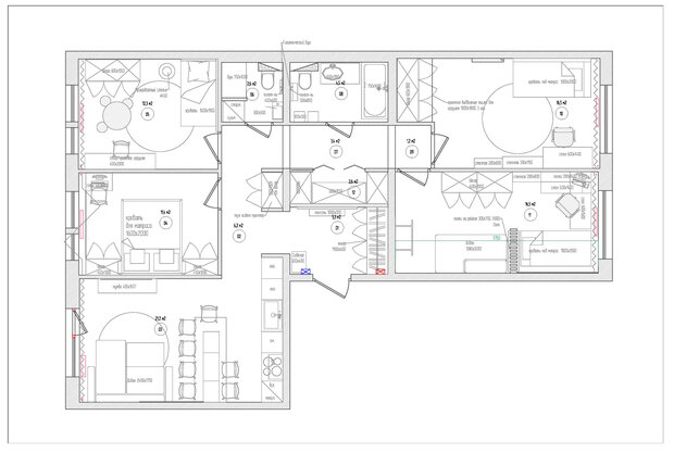 Фотография: Планировки в стиле Современный, Квартира, Проект недели, Москва, 4 и больше, Более 90 метров, Мастерская дизайна Fartuck – фото на INMYROOM