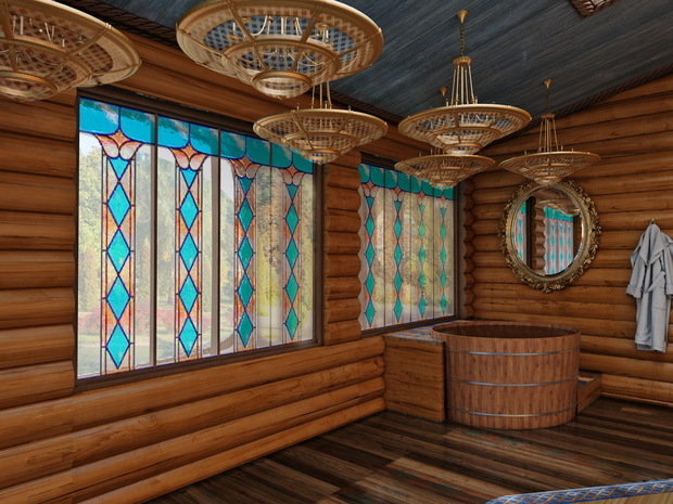 Фото из портфолио Бассейн. Народная русская банька. – фотографии дизайна интерьеров на INMYROOM