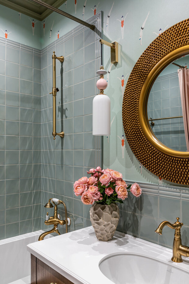 Фотография: Ванная в стиле Прованс и Кантри, Современный, Эклектика, эклектика с элементами средиземноморского и современного стилей, Квартира, Проект дня, Москва, Фили, 2 комнаты, 40-60 метров, Валерия Анисимова, современный с элементами эклектики, Анастасия Ярышева – фото на INMYROOM