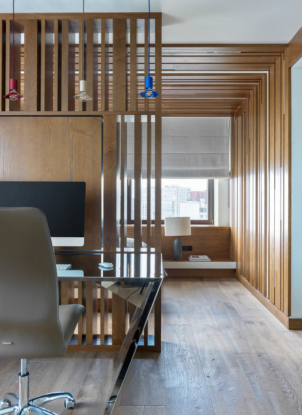 Фотография: Кабинет в стиле Эко, Эклектика, Квартира, Проект недели, Москва, Сергей Красюк, Монолитный дом, Дарья Василькова, 4 и больше, Более 90 метров, #эксклюзивныепроекты – фото на INMYROOM