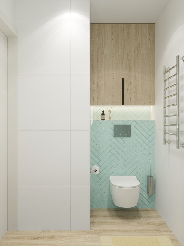 Фотография: Ванная в стиле Современный, Квартира, Проект дня, Краснодар, 2 комнаты, 40-60 метров, Екатерина Пушкарская – фото на INMYROOM