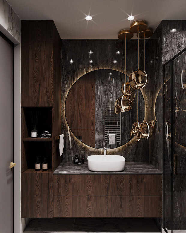 Визуализация интерьера ванной комнаты в современном стиле