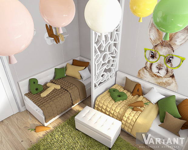 Фото из портфолио Детская для двух девочек – фотографии дизайна интерьеров на INMYROOM