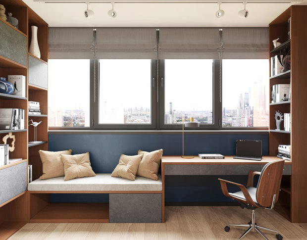 Фото из портфолио Квартира в ЖК Город "Облака из микроцемента и состаренная Медь" – фотографии дизайна интерьеров на INMYROOM