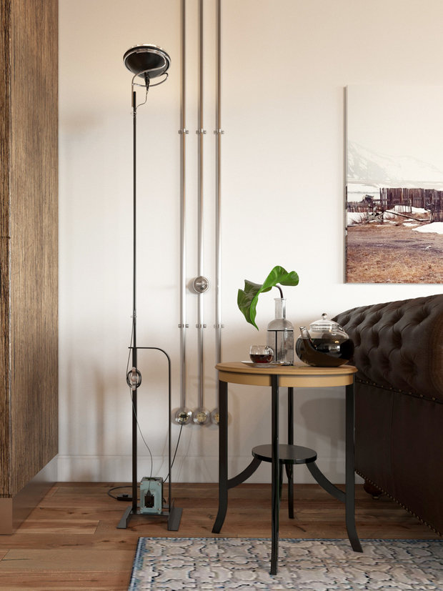 Фотография: Мебель и свет в стиле Лофт, Квартира, Проект недели, Москва, Ирина Кривцова, Монолитный дом, 4 и больше, Более 90 метров, ЖК «Триколор» – фото на INMYROOM