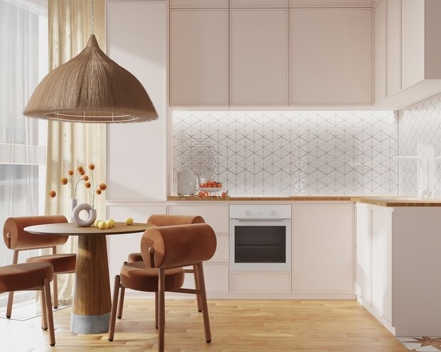 Фотография: Кухня и столовая в стиле Современный, Бохо, Квартира, Проект дня, Москва, 3 комнаты, 60-90 метров, terracotta.buro, Илона Рафикова – фото на INMYROOM