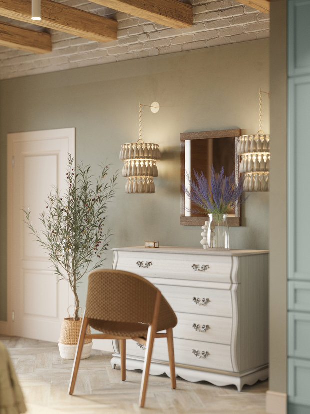 Фотография: Спальня в стиле Прованс и Кантри, Дом, Проект дня, Дом и дача, 3 комнаты, Более 90 метров, Астраханская область, Николай Рогожников, Антон Сорокин – фото на INMYROOM