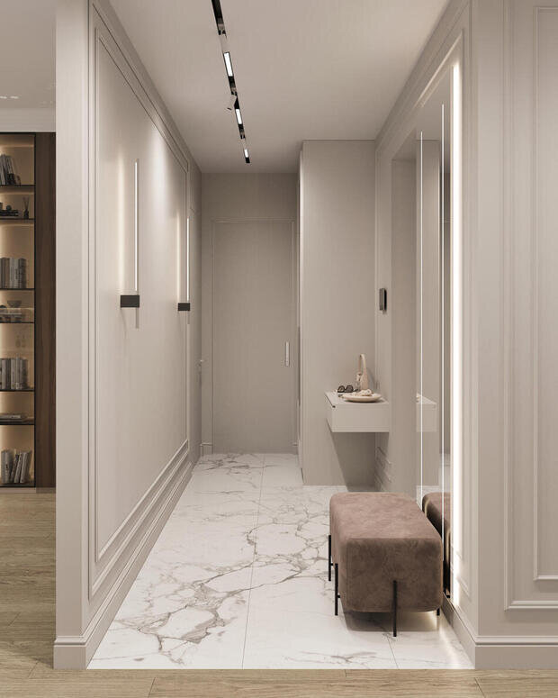 Фото из портфолио Дизайн-проект квартиры в ЖК «Shagal» в стиле современная классика – фотографии дизайна интерьеров на INMYROOM