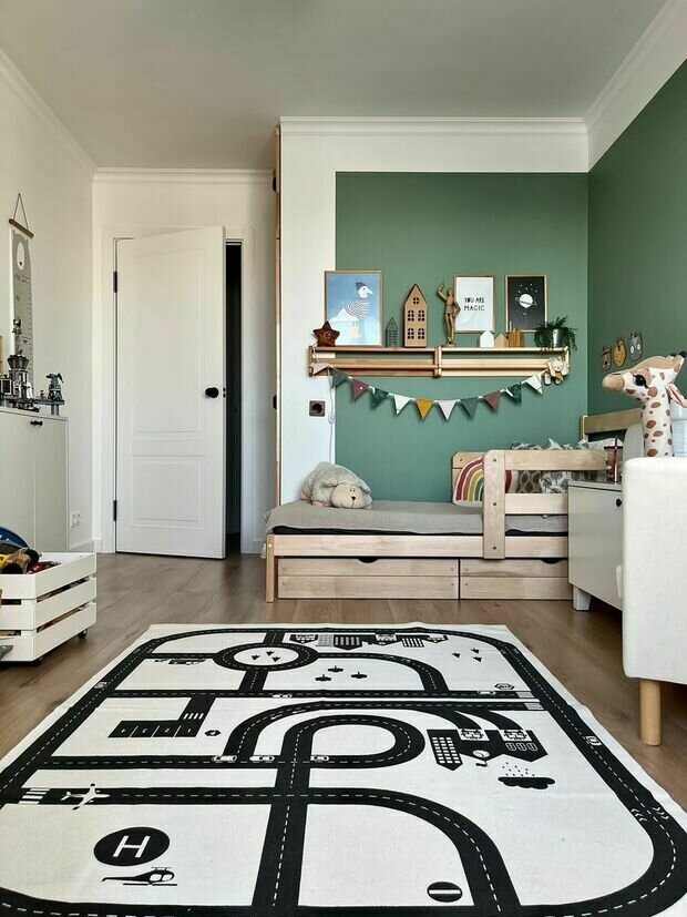 Фотография: Детская в стиле Скандинавский, Современный, Квартира, Проект недели, Москва, Панельный дом, 2 комнаты, 40-60 метров, И-700, Алена Жирова – фото на INMYROOM