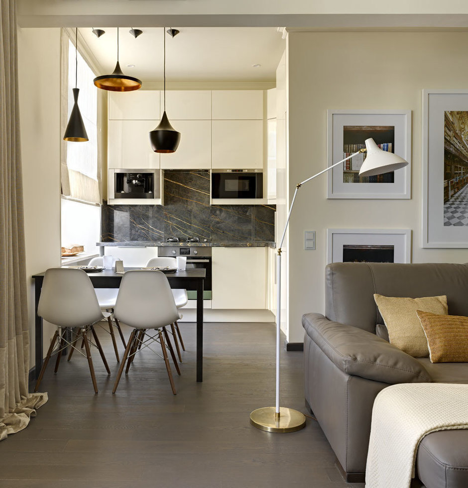 Фотография: Кухня и столовая в стиле Современный, Квартира, Гид, современный интерьер в хрущевке, Хрущевка – фото на INMYROOM Фотография: Кухня и столовая в стиле Современный, Квартира, Гид, современный интерьер в хрущевке, Хрущевка – фото на INMYROOM