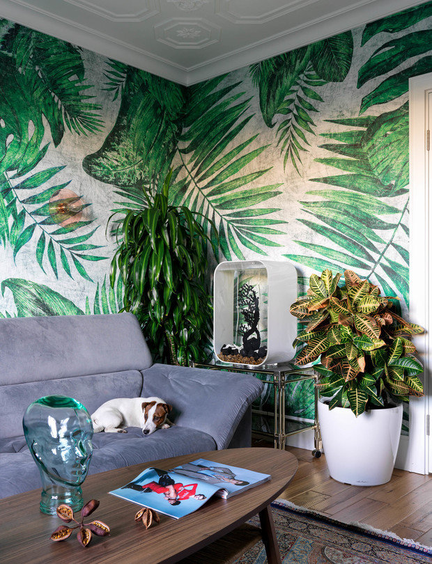 Фотография: Гостиная в стиле Эклектика, Проект недели, Москва, П-55, Панельный дом, 4 и больше, 60-90 метров, Олеся Бернштейн – фото на INMYROOM