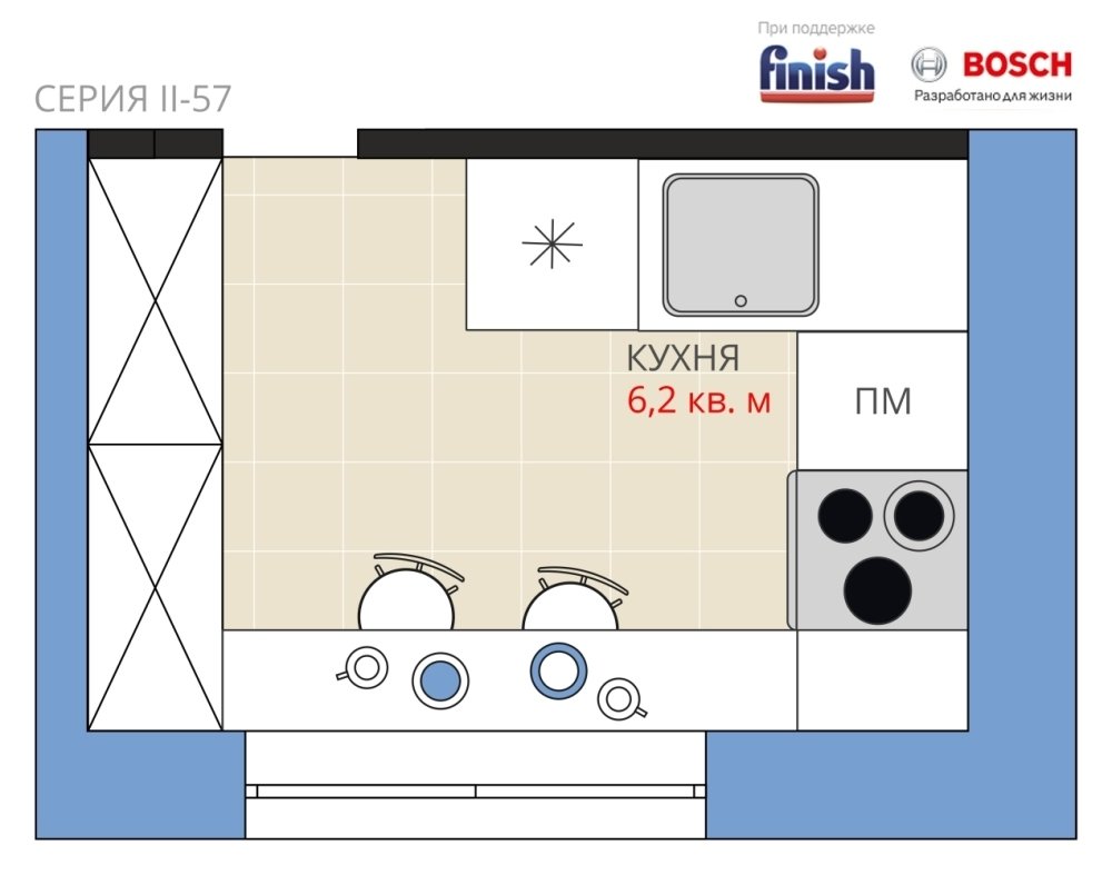 Фотография: Планировки в стиле , Кухня и столовая, Перепланировка, Анастасия Киселева, Максим Джураев, II-57 – фото на INMYROOM Фотография: Планировки в стиле , Кухня и столовая, Перепланировка, Анастасия Киселева, Максим Джураев, II-57 – фото на INMYROOM