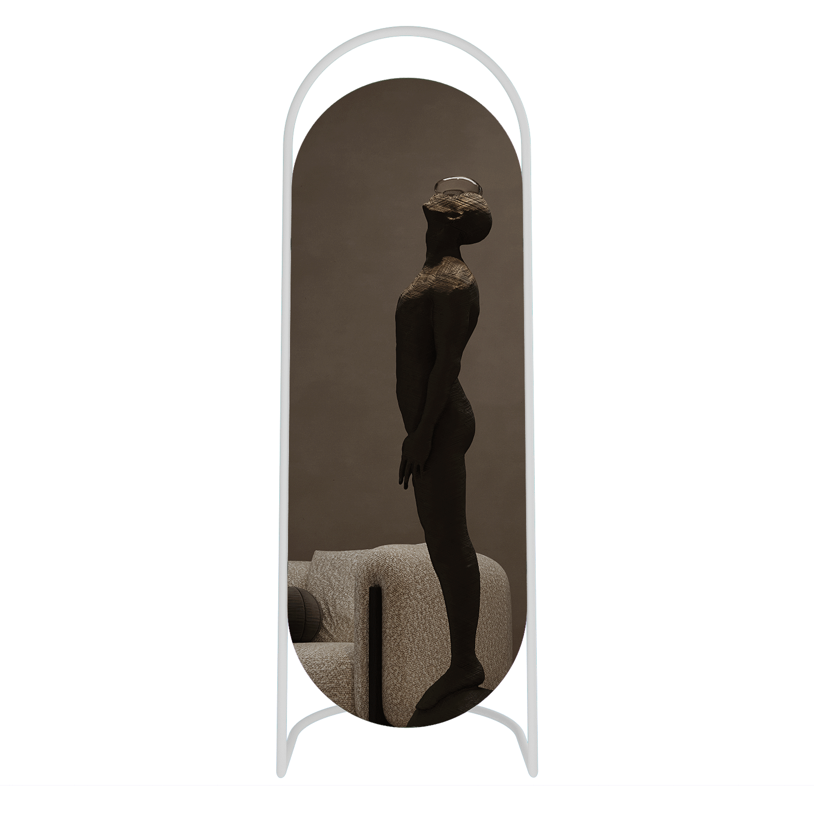 Напольное зеркало в полный рост Evelum в металлической раме белого цвета