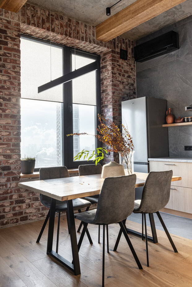 Фотография: Кухня и столовая в стиле Лофт, Гостиная, Квартира, Проект недели, Москва, Наталья Яшузакова – фото на INMYROOM