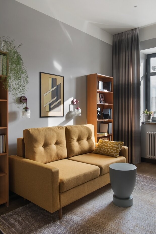 Фотография: Кабинет в стиле Скандинавский, Современный, Эклектика, Винтажный, Квартира, Проект недели, Москва, Сталинка, Кирпичный дом, 3 комнаты, 60-90 метров, Алиса Каштанова – фото на INMYROOM