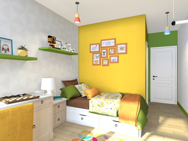 Фото из портфолио Детская "Бананово-лимонный Сингапур" – фотографии дизайна интерьеров на INMYROOM