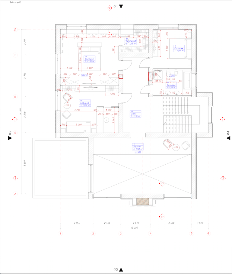 План с расстановкой мебели, 2 этаж План с расстановкой мебели, 2 этаж