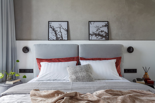 Фотография: Спальня в стиле Современный, Квартира, Проект недели, Самара, 2 комнаты, 40-60 метров, HomeBox Interiors, Яна Феклина, Лидия Анищенко – фото на INMYROOM