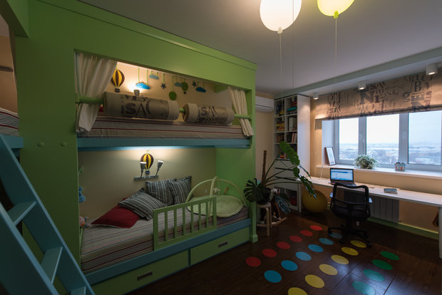 Фото из портфолио Лофт для семьи с 3 детьми  – фотографии дизайна интерьеров на INMYROOM