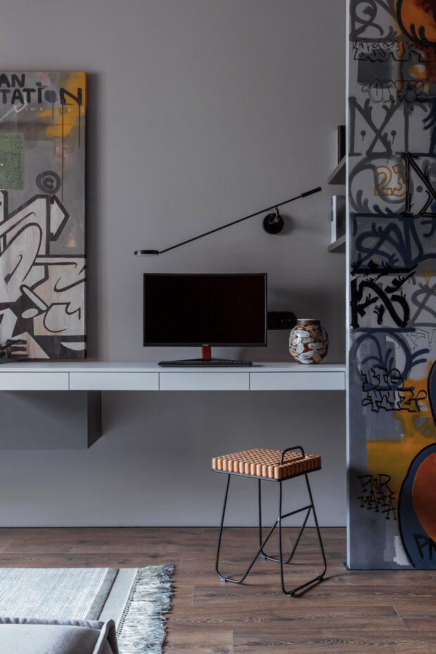 Фотография: Гостиная в стиле Лофт, Современный, Эклектика, Малогабаритная квартира, Квартира, Студия, Проект недели, Москва, до 40 метров, Катрин Диб – фото на INMYROOM