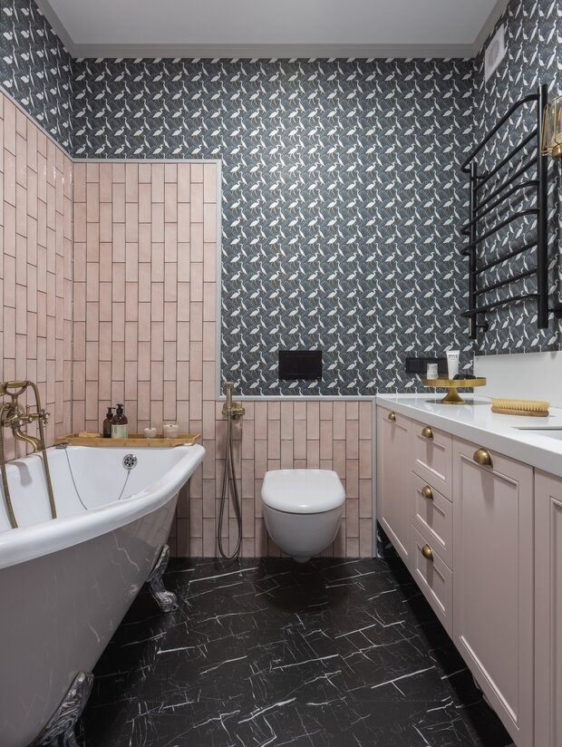 Фотография: Ванная в стиле Прованс и Кантри, Эклектика, Винтажный, Квартира, Проект недели, Монолитный дом, 3 комнаты, 60-90 метров, Уфа, Надежда Токарева – фото на INMYROOM