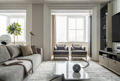 Семейная квартира в акварельных оттенках света и тени