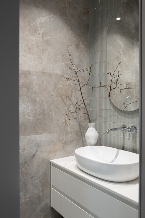 Фотография: Ванная в стиле Современный, Минимализм, Дом, Проект дня, Подмосковье, Дом и дача, Мытищи, 2 комнаты, Более 90 метров, Монолитно-кирпичный, Дарья Големинова – фото на INMYROOM