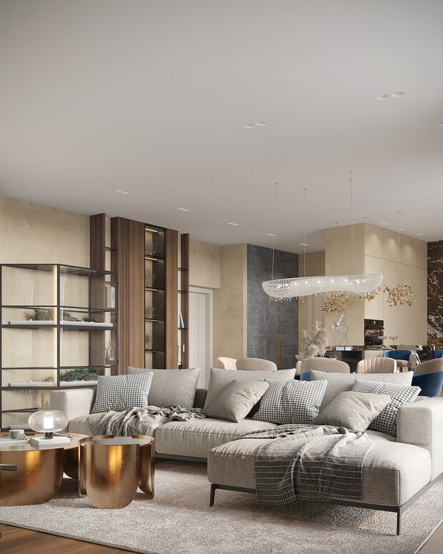 Фото из портфолио Дизайн интерьера квартиры в ЖК «Champine (Шампайн)» в стиле современная классика – фотографии дизайна интерьеров на INMYROOM