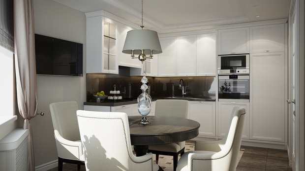 Фотография: Кухня и столовая в стиле Классический, Современный, Квартира, Проект недели, Минск, Катерина Грищенко, Панельный дом, 2 комнаты, 40-60 метров – фото на INMYROOM